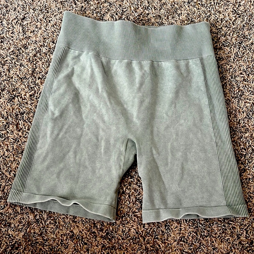 Green biker shorts